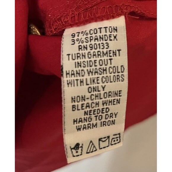 Bob Mackie Cranberry Red Gold Buttons Button Down Shirt Size 1X - Picture 7 of 9